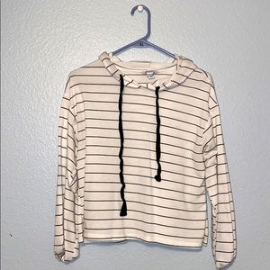 striped long sleeve cropped top